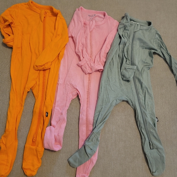 Kyte Zipper Footie Set - Orange Pink and Green